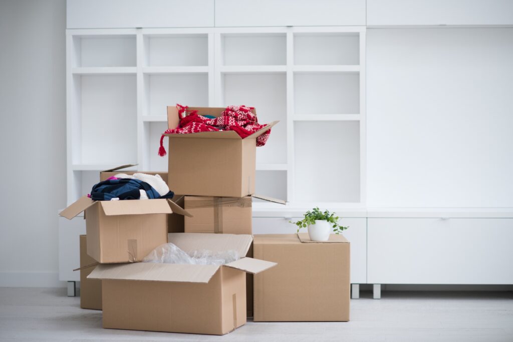 Moving Boxes in an empty room