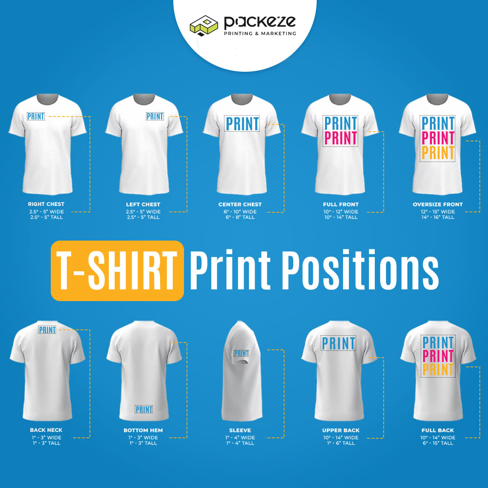T-SHIRT Print Positions
